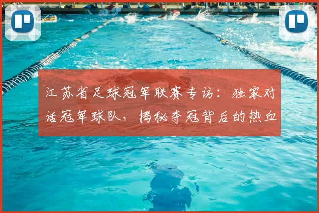 江苏省足球冠军联赛专访:独家对话冠军球队,揭秘夺冠背后的热血征程